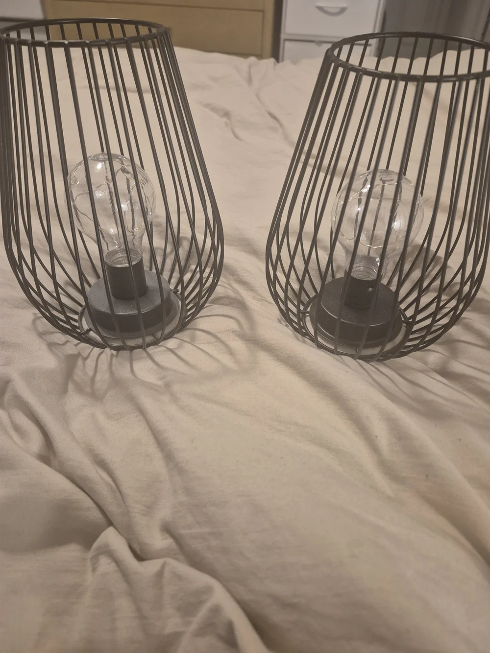 Black Wire Cage Table Lamps - Unbranded Modern Home Accent
